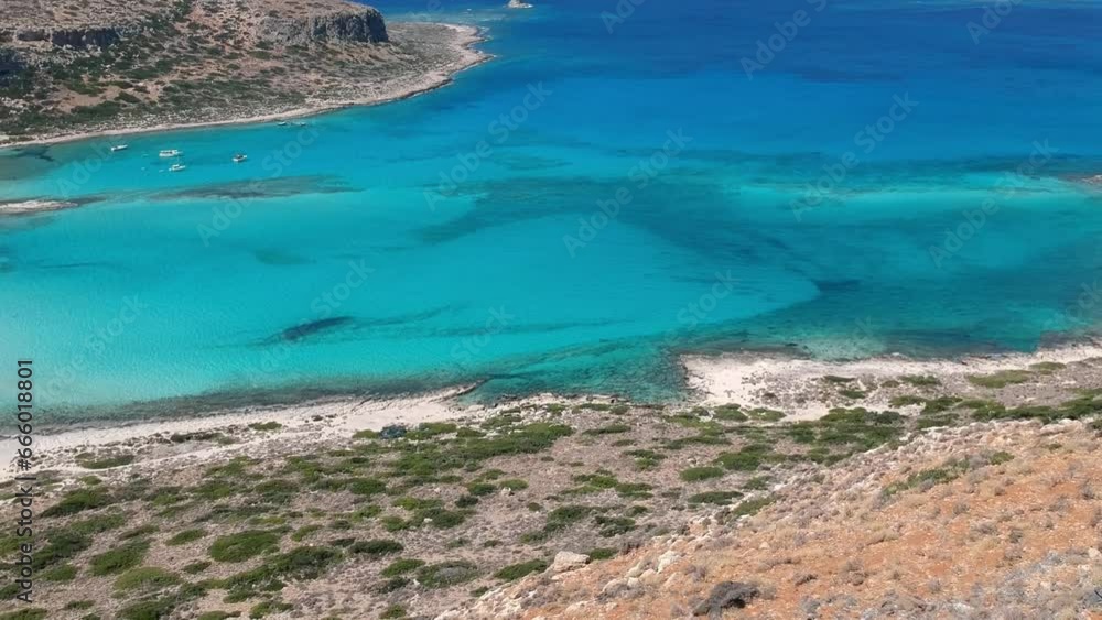 Plage de Balos en Crète vue par drone Plage de Balos en Crète vue par drone