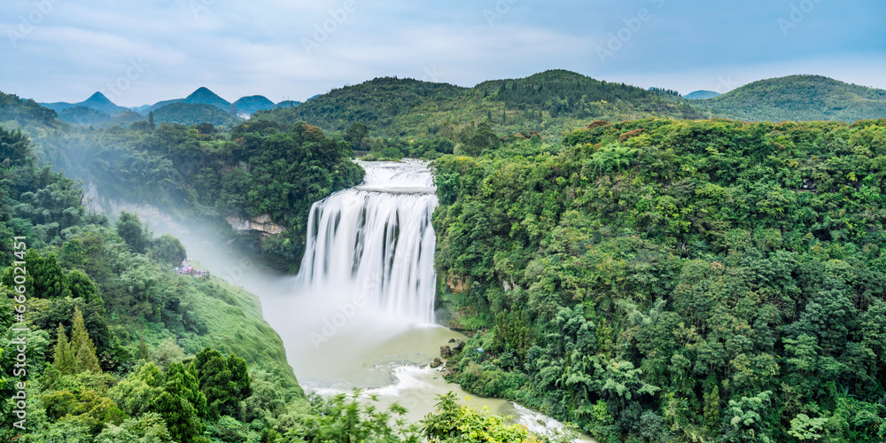 High View Scenery of Huangguoshu Waterfall in Guizhou, China