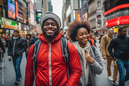 African-American couple strolling through the city © Eva Corbella