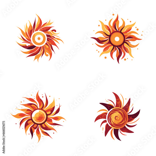 Stylized or abstract sun logo to symbolize