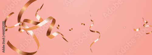 Golden Serpentine Falling Vector Panoramic Pink