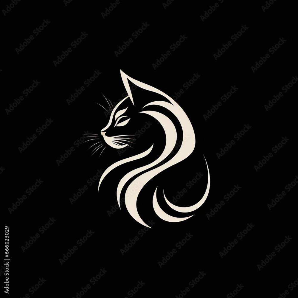 An endearing cat logo illustration, featuring a charming feline with captivating eyes and a graceful posture, radiating a sense of elegance and playfulness An endearing cat logo illustration, featuring a charming feline with captivating eyes and a graceful posture, radiating a sense of elegance and playfulness