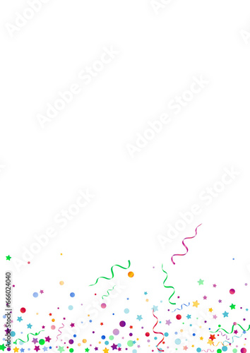 Colored Star Swirl Vector White Background.