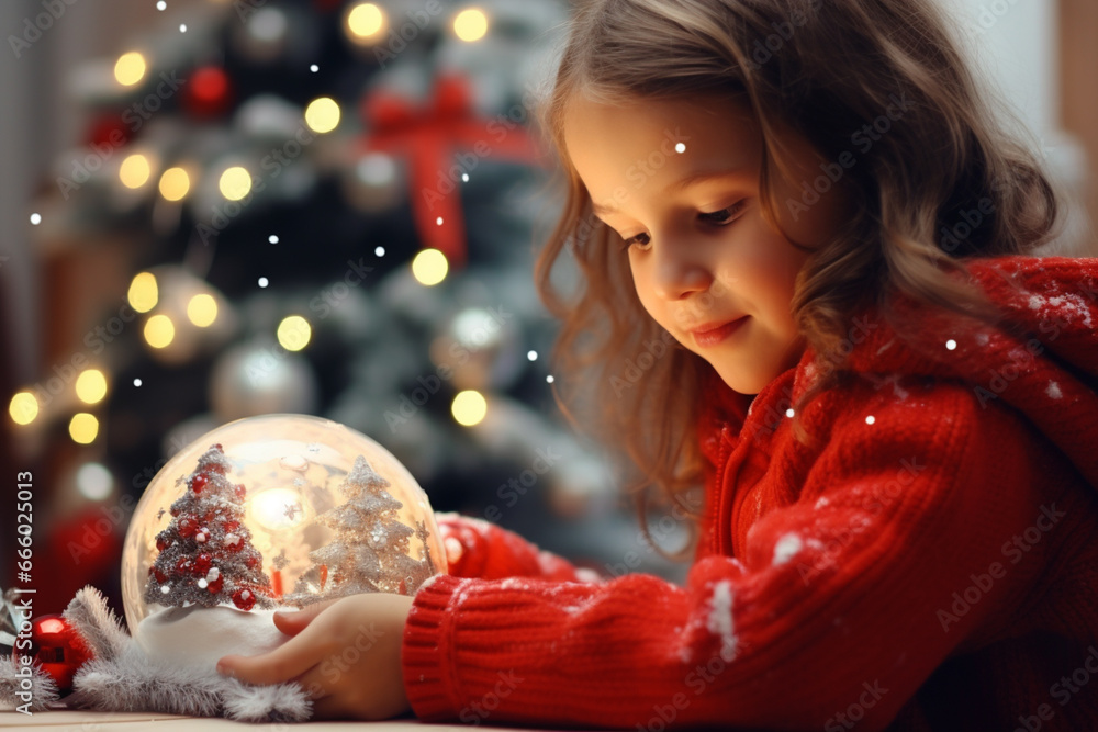 Naklejka premium Kids are crafting handmade christmas decorations to adorn the house.