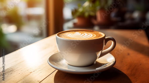 Wallpaper Mural cup of coffee on table Torontodigital.ca