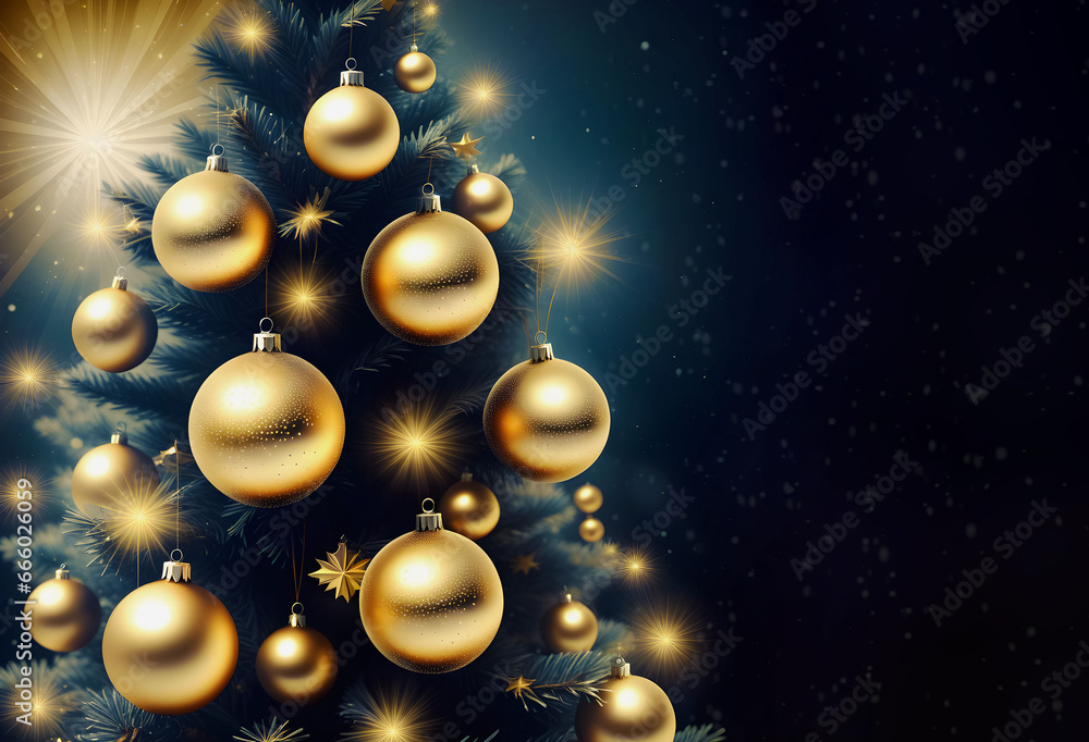 Christmas, golden yellow balls on a fir tree close-up. postcard. holiday. Christmas, golden yellow balls on a fir tree close-up. postcard. holiday.