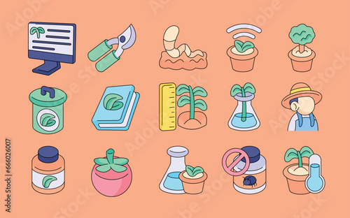 Greenhouse vector illustrations - vector illustrations. Greenhouse icons concept isolated. flat drawing