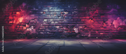 brick wall with neon effect, abstract background