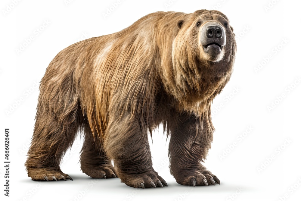 Obraz premium Photo of a majestic Giant ground sloth in a minimalist setting created with Generative AI technology
