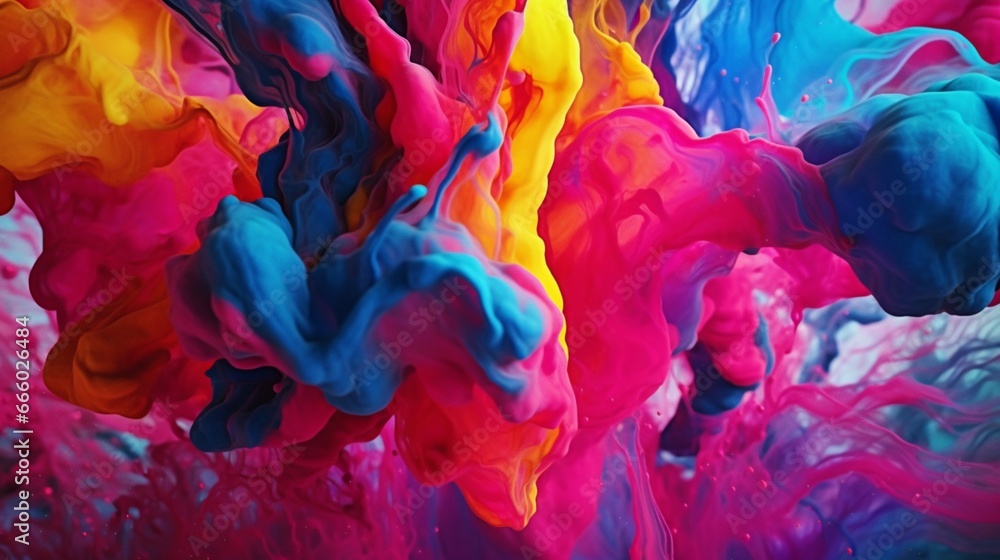 liquid color 2d art.Generative AI