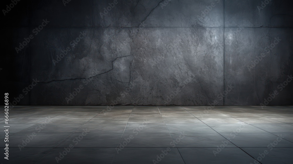 The rawness of a concrete floor stands out in an abstract dark room The rawness of a concrete floor stands out in an abstract dark room