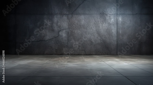 The rawness of a concrete floor stands out in an abstract dark room