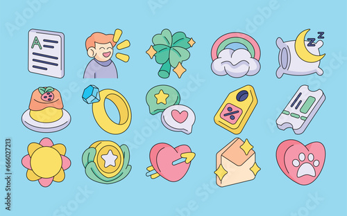Happiness vector illustrations - vector illustrations. Happiness icons concept isolated. flat drawing