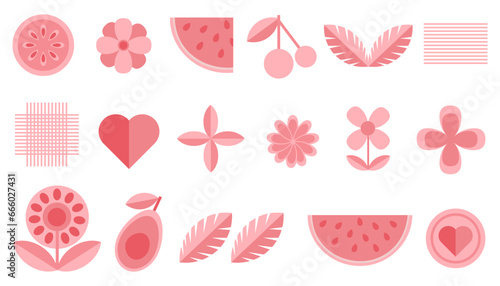geometric flower pattern Shapes of plants, flowers, little vector illustrations