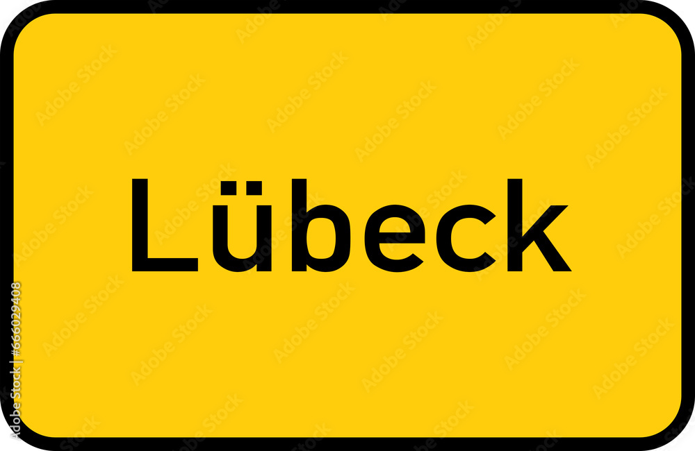 City sign of Lübeck - Ortsschild von Lübeck City sign of Lübeck - Ortsschild von Lübeck