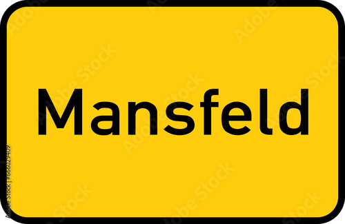 City sign of Mansfeld - Ortsschild von Mansfeld