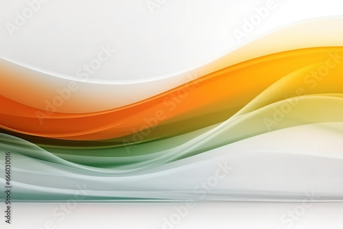 A Splash of Energizing Elegance Yellow and Green Wavy Abstractions Colors on White Background