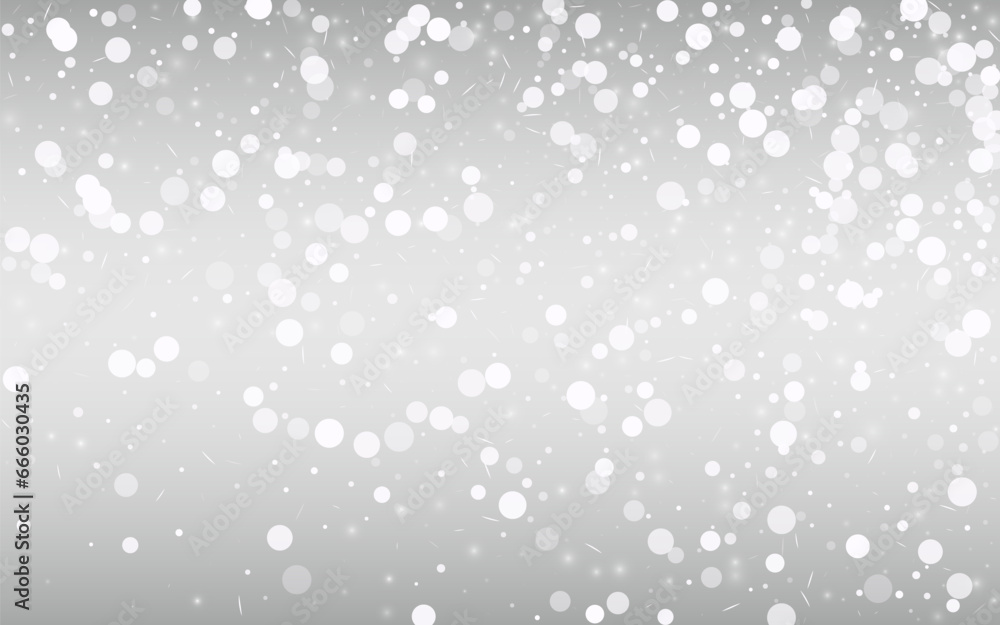 Light Snow Vector Silver Background. New Blizzard