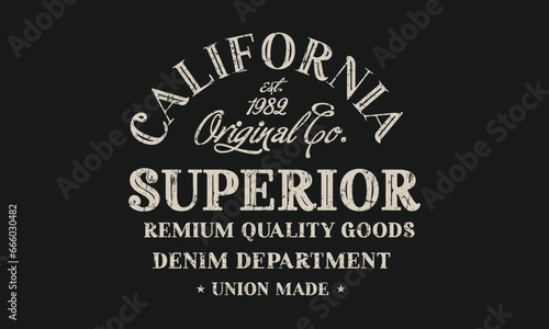 California Superior standard Original Co. Editable t shirt design graphics print vector illustration for men and women