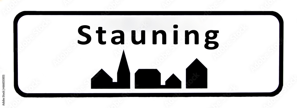 City sign of Stauning - Stauning Byskilt