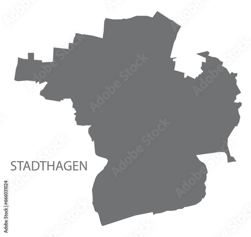 Stadthagen German city map grey illustration silhouette shape