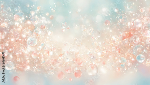 A mesmerizing and dreamy blend of soft ethereal blur, set against a backdrop of light red, adorned with whimsical bubbles, a delicate watercolor effect, and subtle bokeh elements.