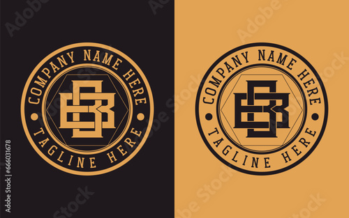 Luxurious trendy BB monogram initial based letter logo design