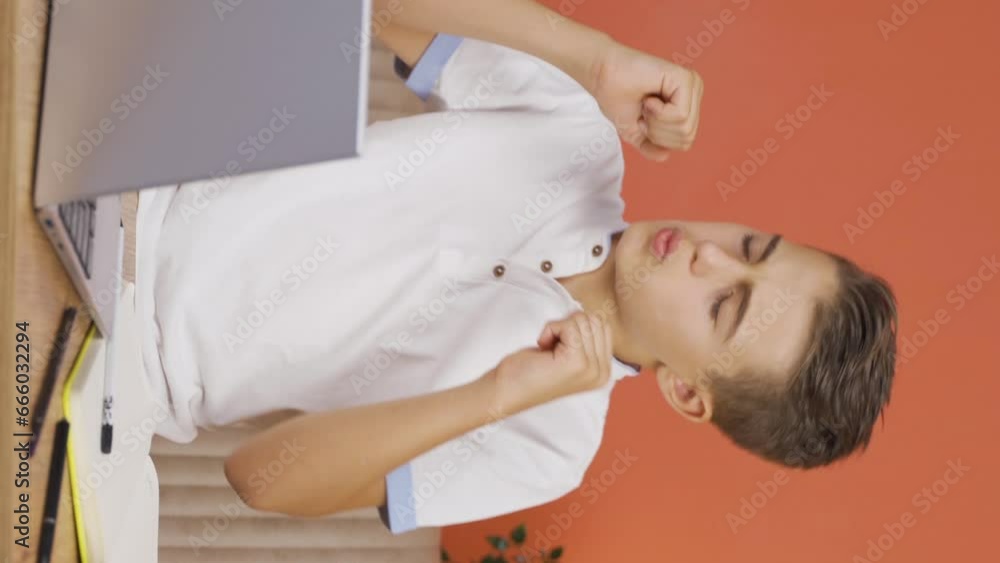 Vertical video of Studying boy studying. Vertical video of Studying boy studying.