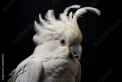 young cockatoo against dark backdrop. Generative AI © Tarek