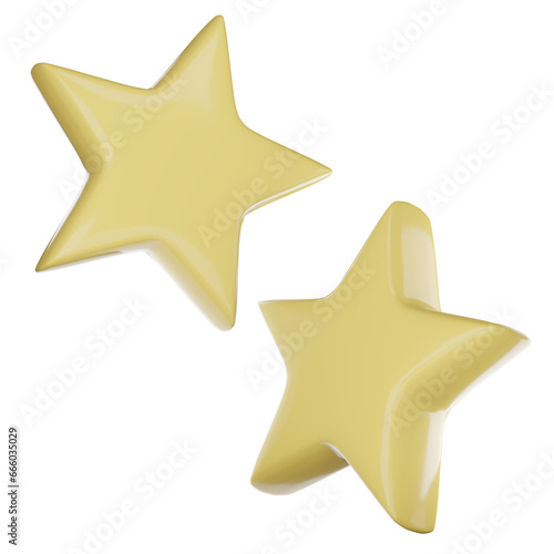 3d golden stars 