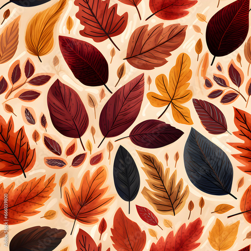 seamless autumn leaves background wallpaper pattern