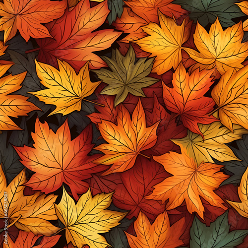 seamless autumn leaves pattern