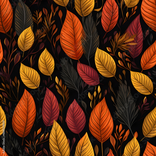 seamless autumn leaves background wallpaper pattern