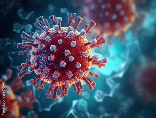 Antibodies attack and destroy the coronavirus 3D style illustration