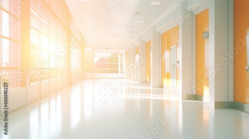 Blurred bright light interior of hospital medical illustration background