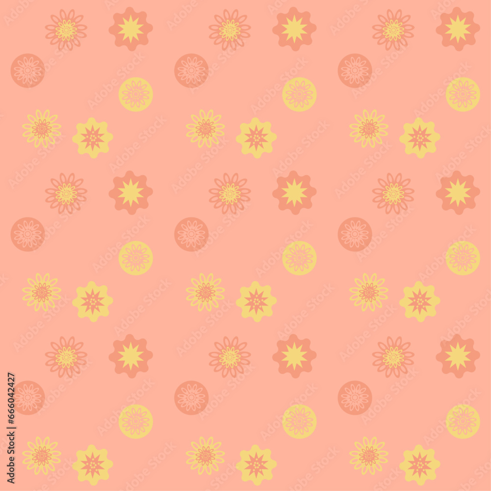 Seamless pattern floral symmetrical background