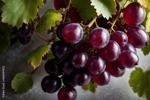 Red wine grapes. Generative AI.