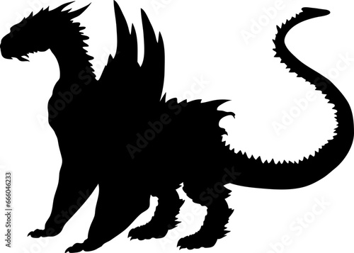 Dragon Silhouette SVG Vector The dragon is flying  the dragon is sitting  the dragon is standing  the dragon is crawling. Fire Dragon