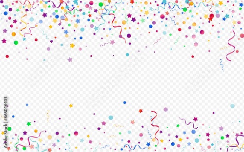 Variegated Confetti Celebrate Vector Panoramic