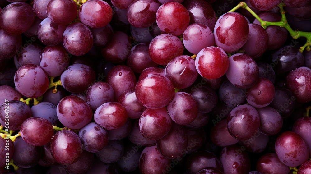 Close up of raw organic sweet red grapes background, wine grapes texture, Healthy fruits Red wine grapes background, top view