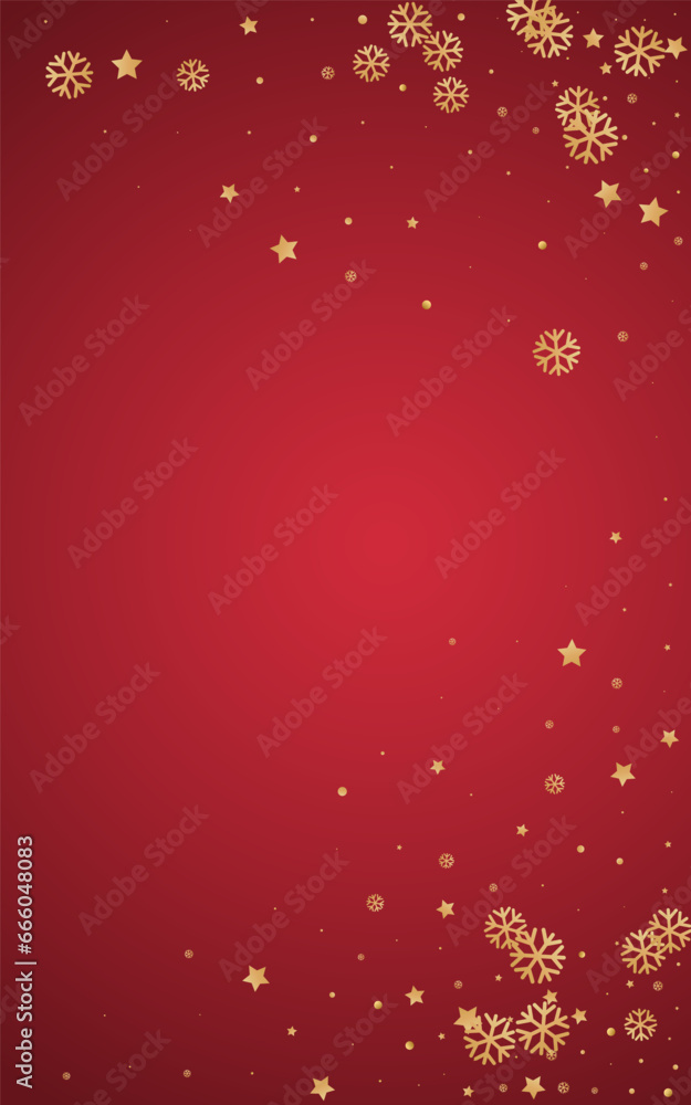 White Snow Vector Red Background. magic Snowflake