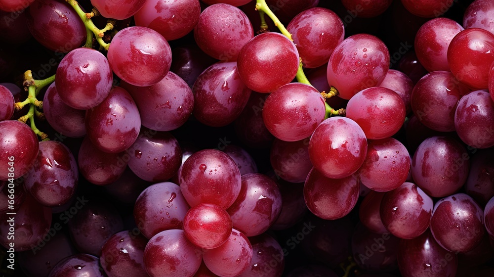 Close up of raw organic sweet red grapes background, wine grapes texture, Healthy fruits Red wine grapes background, top view