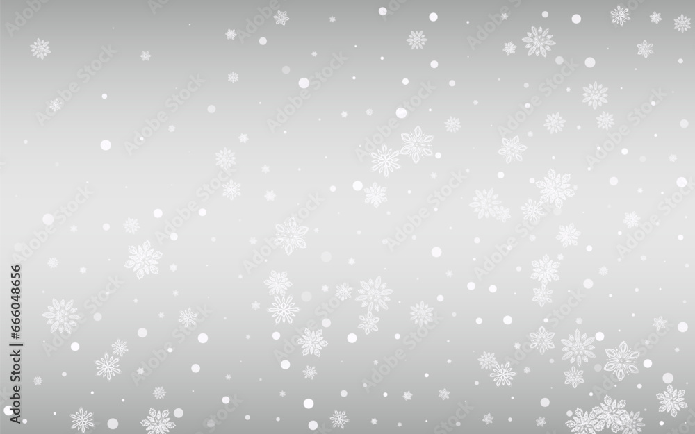 White Snowflake Vector Silver Background. Sky White Snowflake Vector Silver Background. Sky