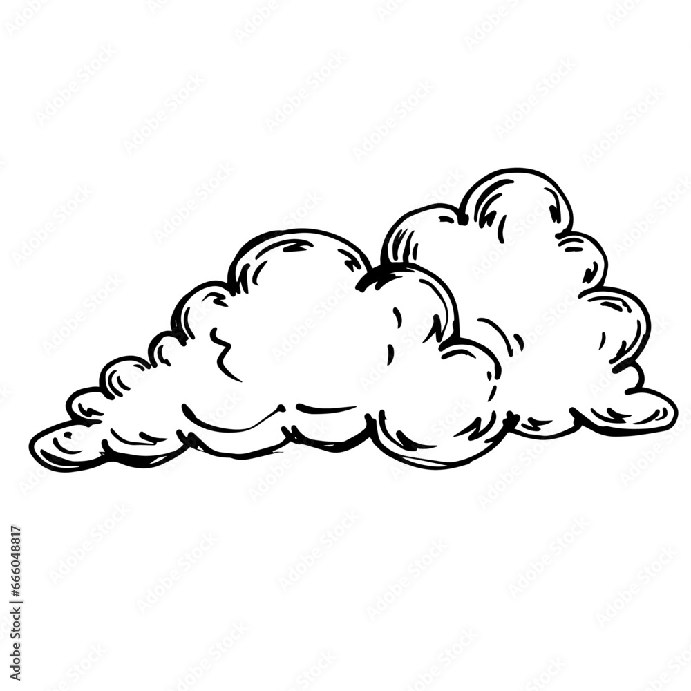 Sketch, doodle clouds. Vector graphics. Sketch, doodle clouds. Vector graphics.