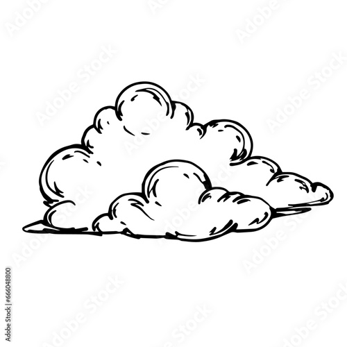 Sketch, doodle clouds. Vector graphics.