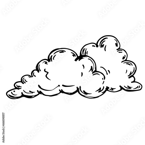 Sketch, doodle clouds. Vector graphics.