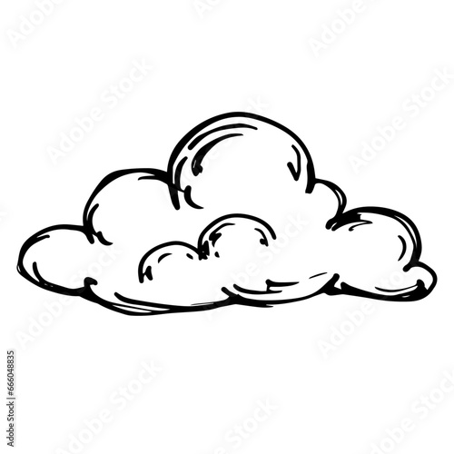 Sketch, doodle clouds. Vector graphics.