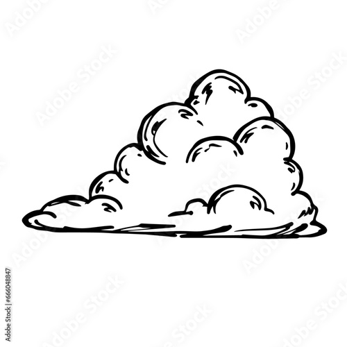 Sketch, doodle clouds. Vector graphics.
