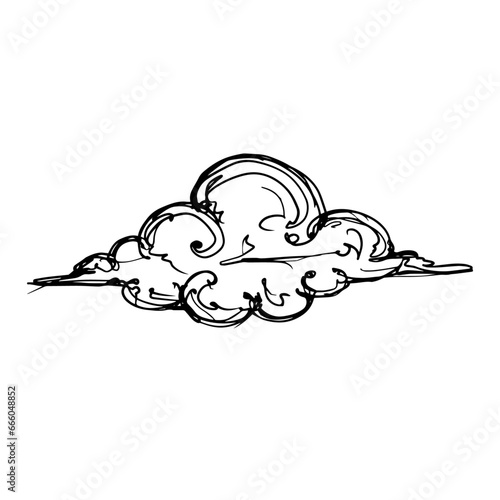 Sketch, doodle clouds. Vector graphics.