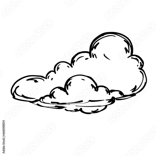 Sketch, doodle clouds. Vector graphics.